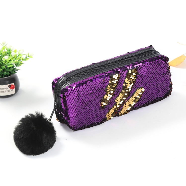 Reversible Sequin Pencil Case for Girls School Supplies Super Big Stationery Gift Magic Makeup Bag — Mixed Color+Silver
