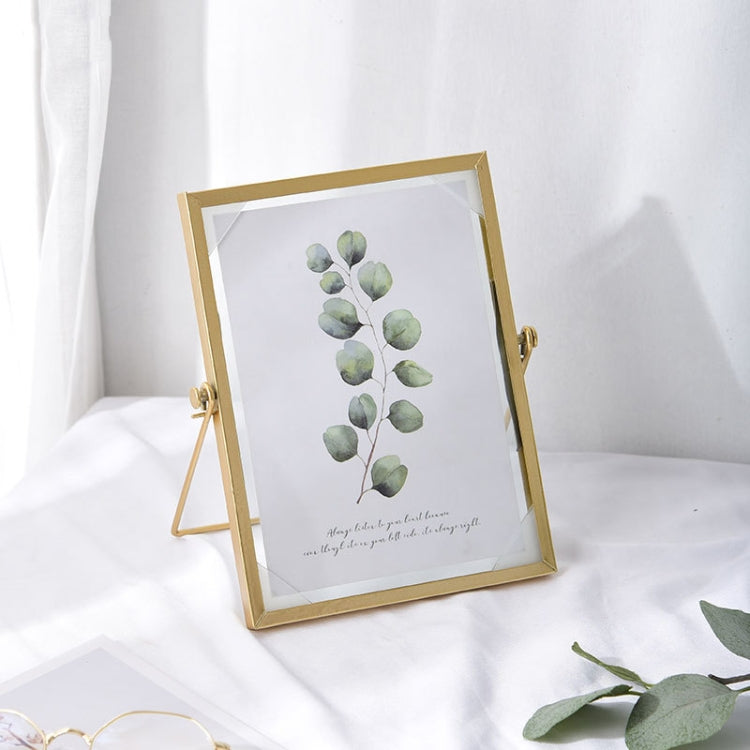 Metal Glass Photo Frame Plant Specimen Holder — Black Bracket