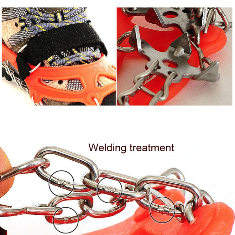 Outdoor 18-Tooth 430 Stainless Steel Crampons Snow Hiking Shoes Spikes Non-Slip Shoe Covers，SIze: