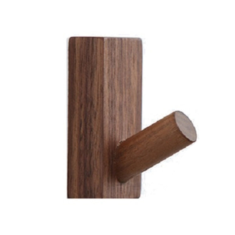 Solid Wood Punch-Free Entrance Behind The Door On The Wall Sticky Hook Clothes Hook Beech Wood — Black Walnut