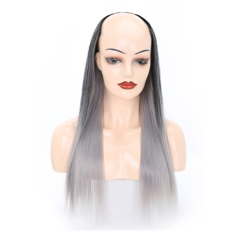 Wig Half Headgear Long Straight Hair U-Shaped Wig Headgear — 4.US-2# Natural Black