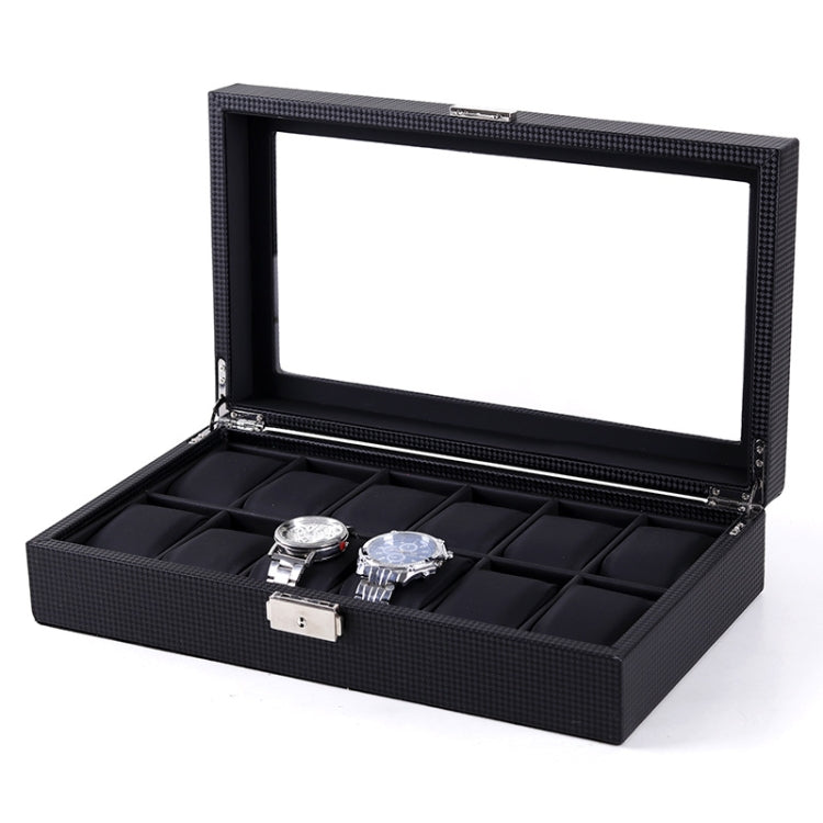 Woven Pattern PU Leather Watch Box Jewelry Storage Display Box — 12 Bits