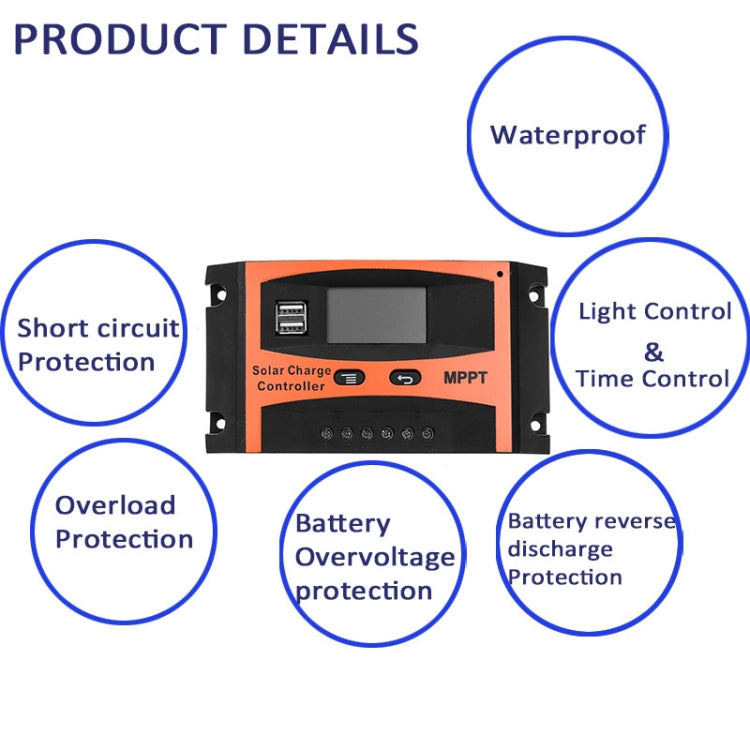 MPPT 12V/24V Automatic Identification Solar Controller With USB Output