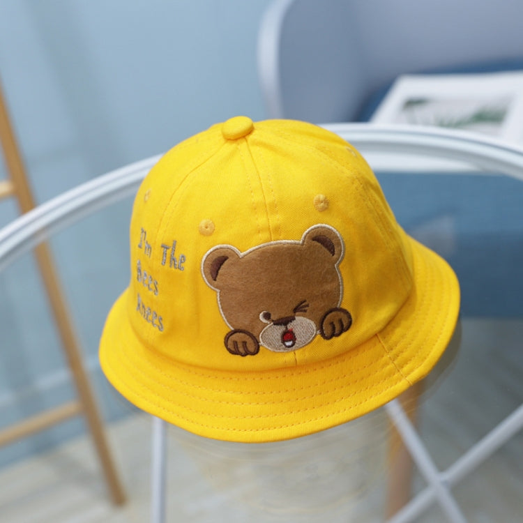 MZ8871 Cartoon Little Bear Pattern Children Basin Hat Baby Fisherman Hat — Red