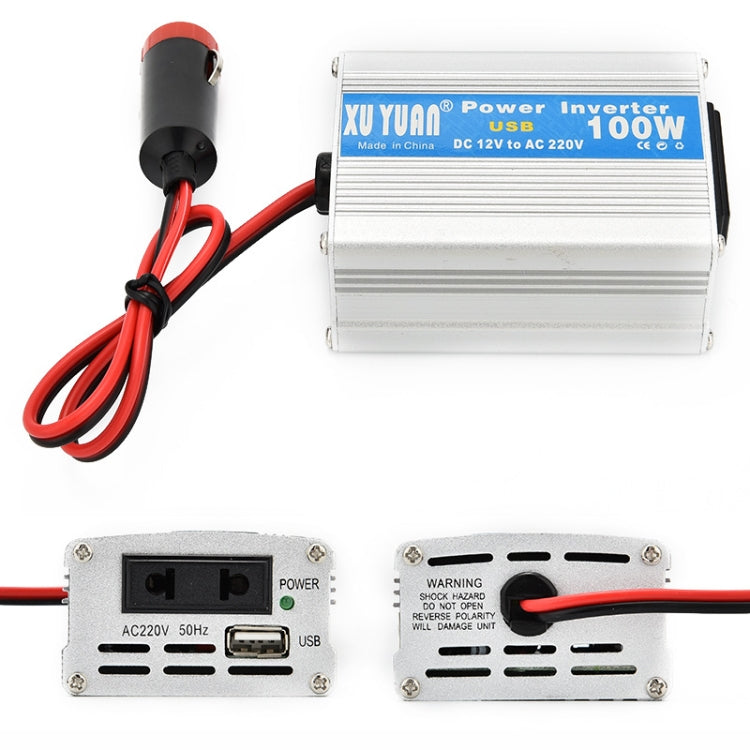 XUYUAN 100W Car Inverter Car Notebook Power Supply with USB — 12V to 220V