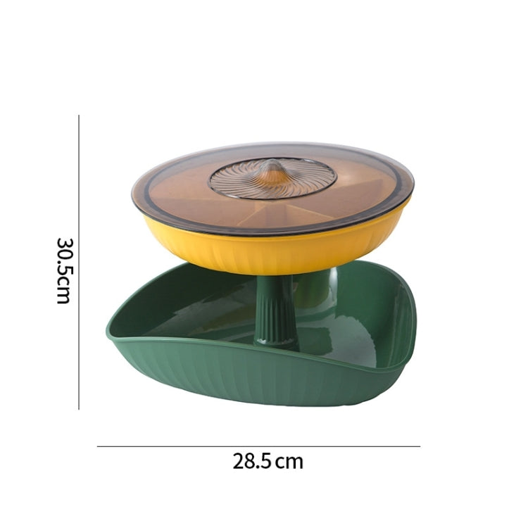 Snacks Dried Fruit Plate Multilayer Superimposed Fruit Plate Candy Plate — Double Layer 1 (Tea Green)