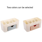 Jewelry And Cosmetics Storage Box Drawer Type Plastic Desktop Rack — Blue