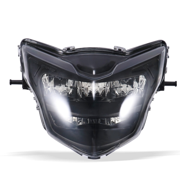 Motorcycle LDE Retro Headlights LED Far Near Beam Lights For Yamaha LC135 V2-V6 — Transparent Glass