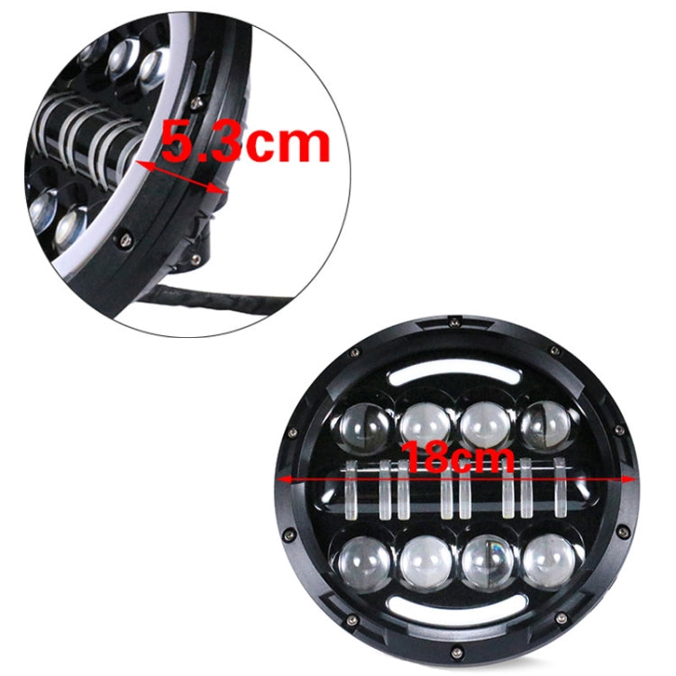 7 Inch Motorcycle Retro Modified Headlights Day Trip LED Far Near Beam Lights For Wrangler / Harley