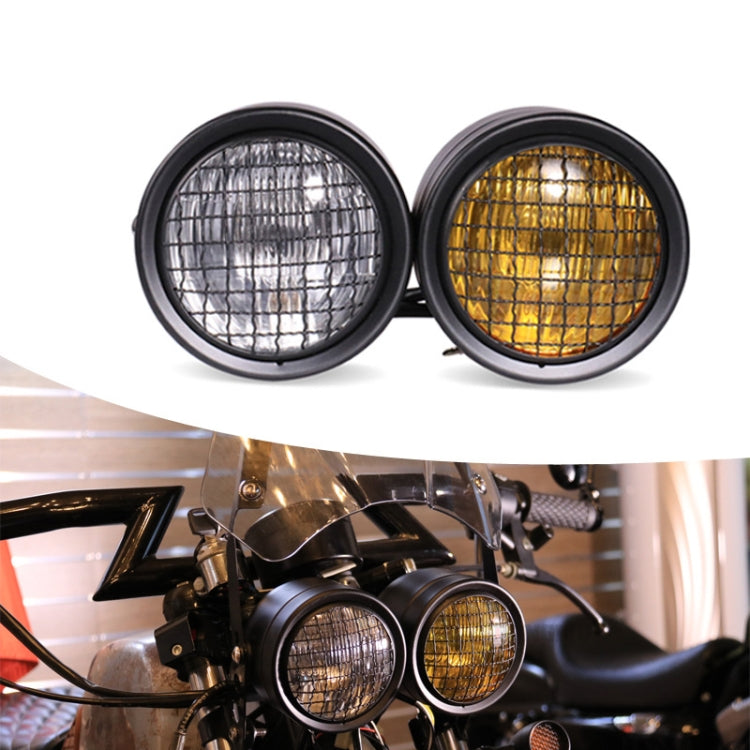 Motorcycle Retro Headlight CG125 Metal Universal Headlight Retro Dual Lamp