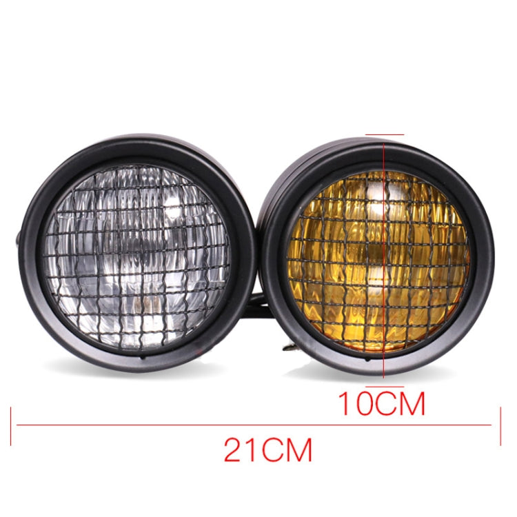 Motorcycle Retro Headlight CG125 Metal Universal Headlight Retro Dual Lamp