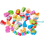 Children Stringing Threading Toys Early Education Cognitive Wooden Beads