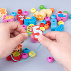 Children Stringing Threading Toys Early Education Cognitive Wooden Beads — view 5