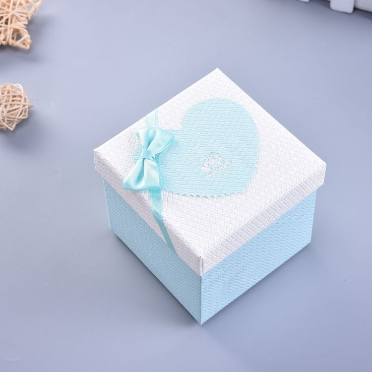 Paper Valentine Day Gift Box With Bow — Blue