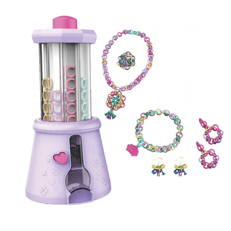 DIY Braided Bracelet Toy Beaded Braided Chain Link Maker Girl Dress Up Toy — Pink