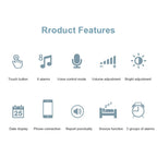 ZKLiLi Lazy Snooze Applet Alarm Clock Bedside Bluetooth Multifunctional Silent Digital Alarm Clock