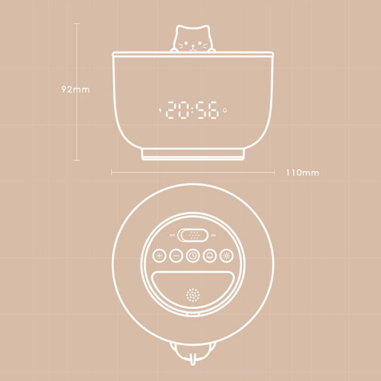 Cat Alarm Clock Night Light 2W LED Rechargeable Adjustable Children Bedroom Bedside Light — view 3