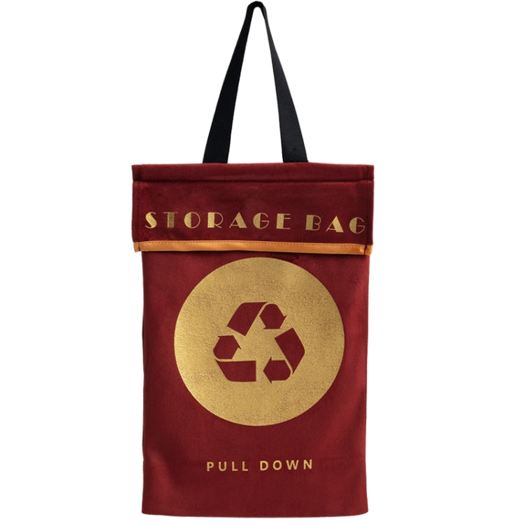 Velvet Wall-Mounted Garbage Bag Storage Hanging Bag Multifunctional Storage Bag — Dark Green