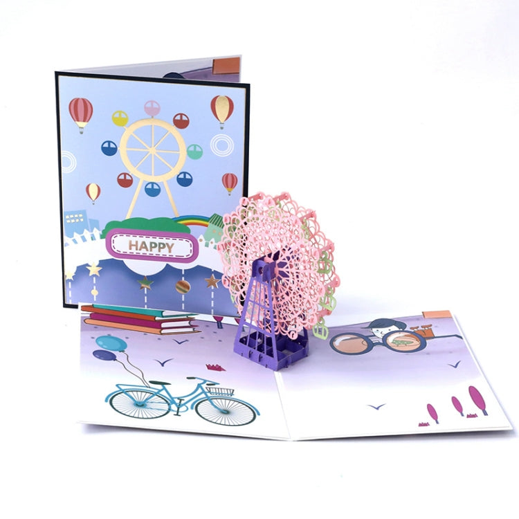 Color Ferris Wheel Three-Dimensional Greeting Card 3D Handmade Card