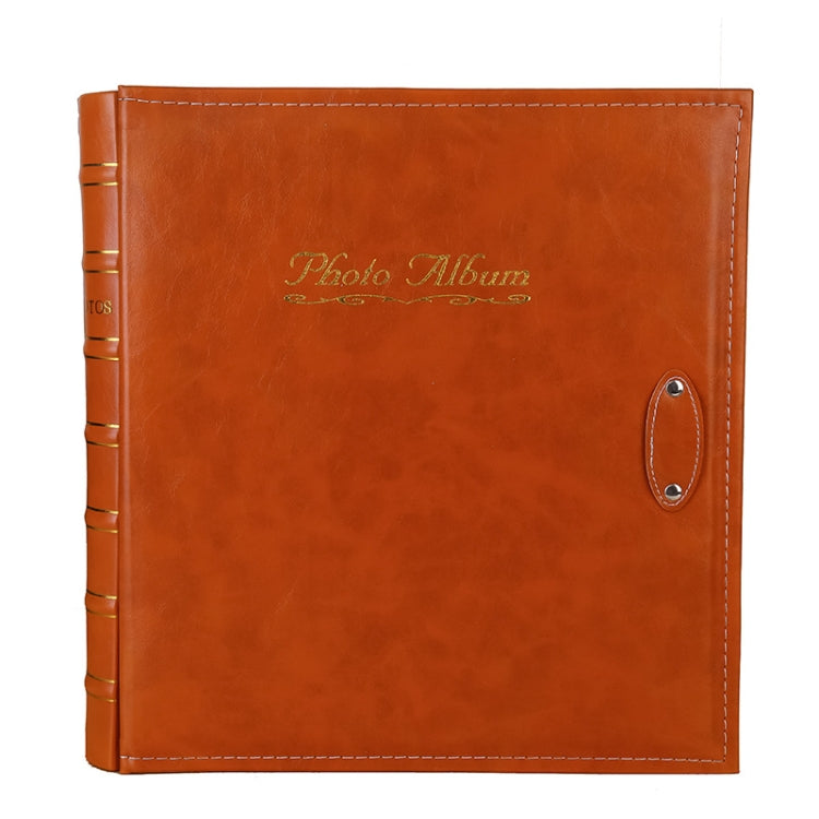6 inch 500 Sheets Interstitial PP Album PU Leather Retro Bronzing Cover Photo Album — Beige