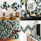 Geometric Pattern Staircase Wall Tile Sticker Kitchen Stove Water And Oil Proof Stickers — view 40