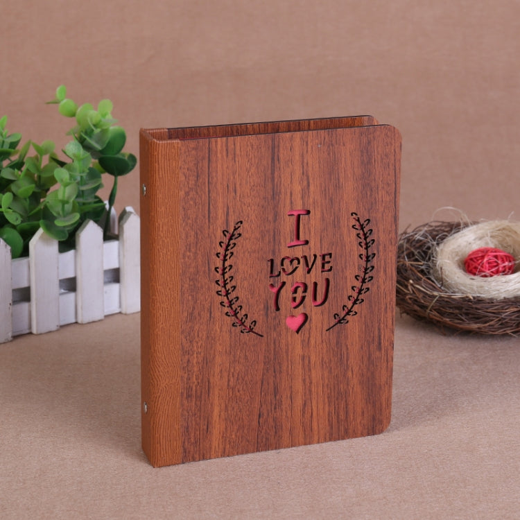 6-Inch 32 Sheets Wooden DIY Photo Album Creative Gift — I love You