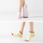3 Pair Open-Toe Yoga Socks Indoor Sports Non-Slip Five-Finger Dance Socks