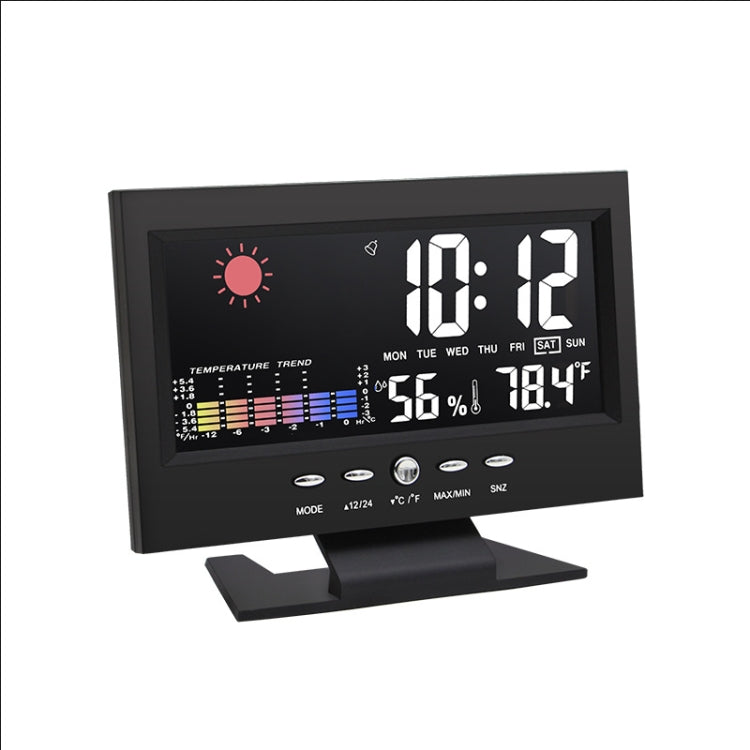 8082T Weather Forecast Clock LED Color Screen Perpetual Calendar Temperature And Humidity Intelligent Voice Control Electronic Alarm Cloc, Specification: