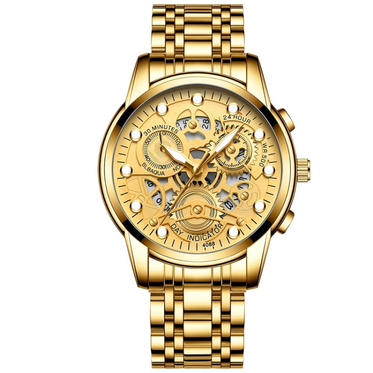 FNGEEN 4088 Men Hollow Quartz Watch Student Waterproof Luminous Watch