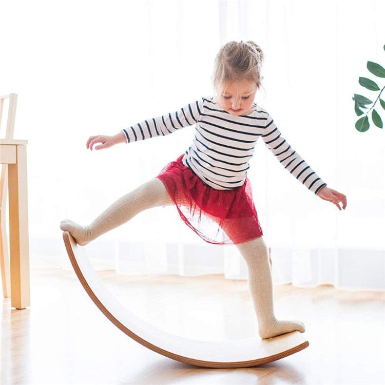 Children Educational Sense Integration Training Seesaw Sports Game Wooden Balance Board Yoga Practice Bending Board