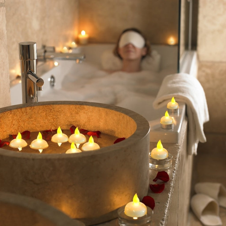 12 PCS Waterproof Candles SPA Shower Water Decorative Candle Lights LED Floating Candles
