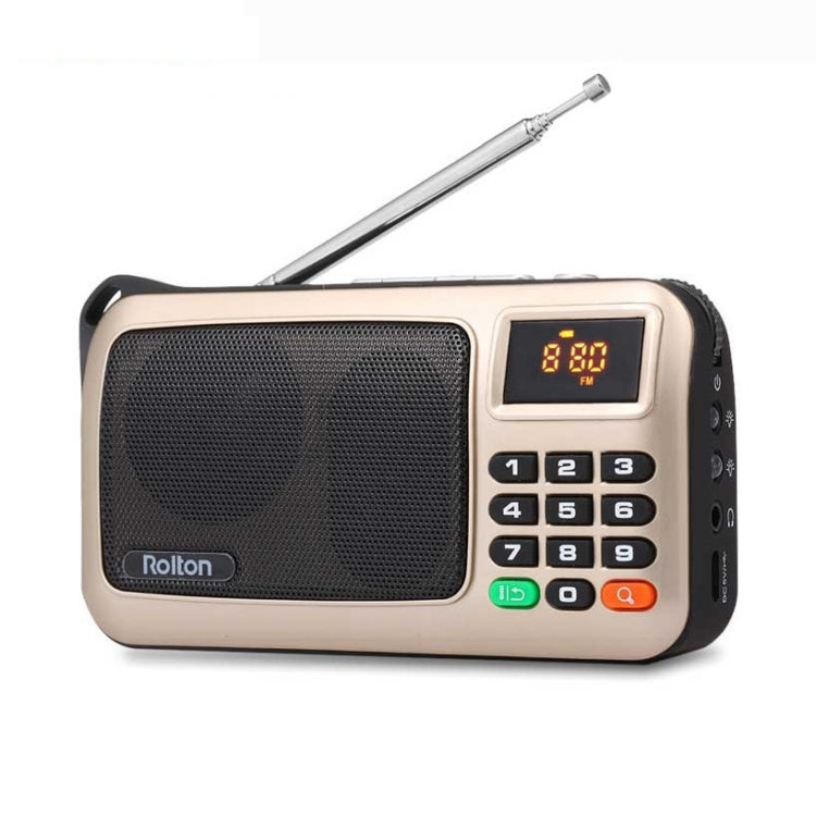 Rolton W405 Portable Mini FM Radio TF Card USB Receiver Music Player with LED Display — Red