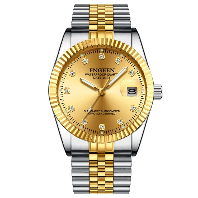 FNGEEN 7008 Men Fashion Diamond Dial Watch Couple Watch — Golden Surface