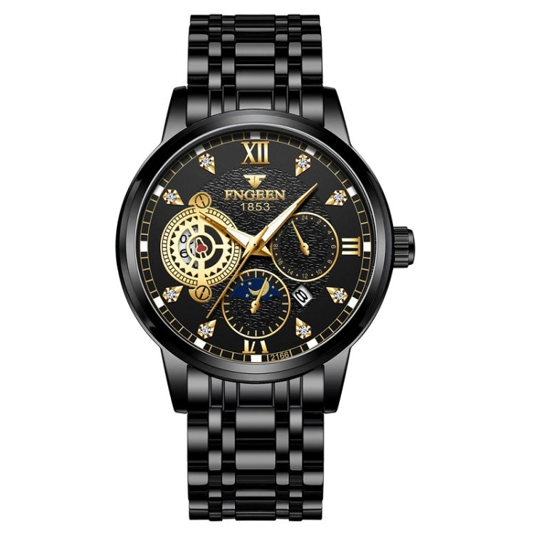 FNGEEN 2166 Men Three-eye Hollow Quartz Watch Student Sports Electronic Watch
