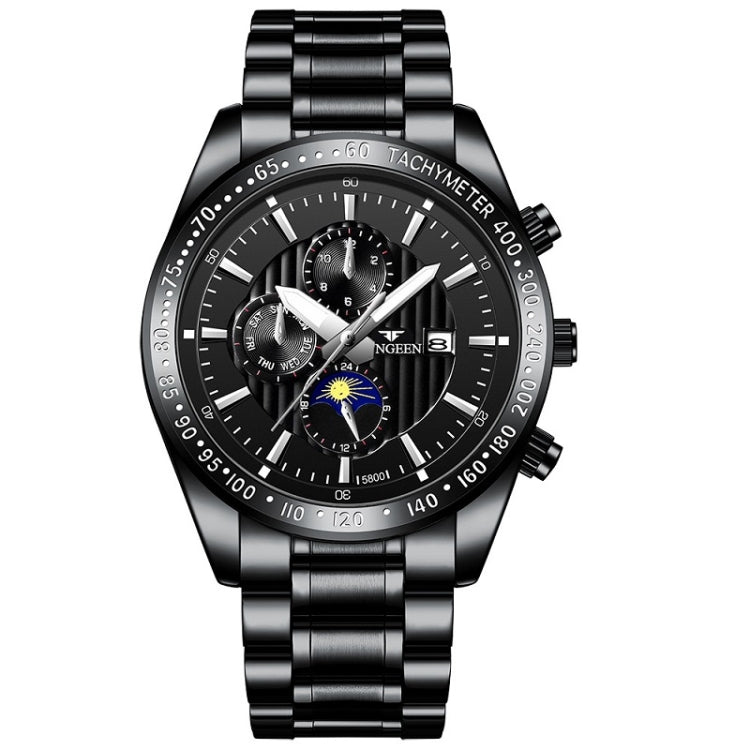 FNGEEN 5800 Men Three Eyes and Six Pins Watch Student Quartz Watch