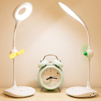 WS-8010 LED Fan Desk Lamp Bedside Desk USB Folding Desk Lamp — Water Drop