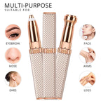 Two In One USB Rechargeable Lipstick Shaver Lady Eyebrow Trimmer