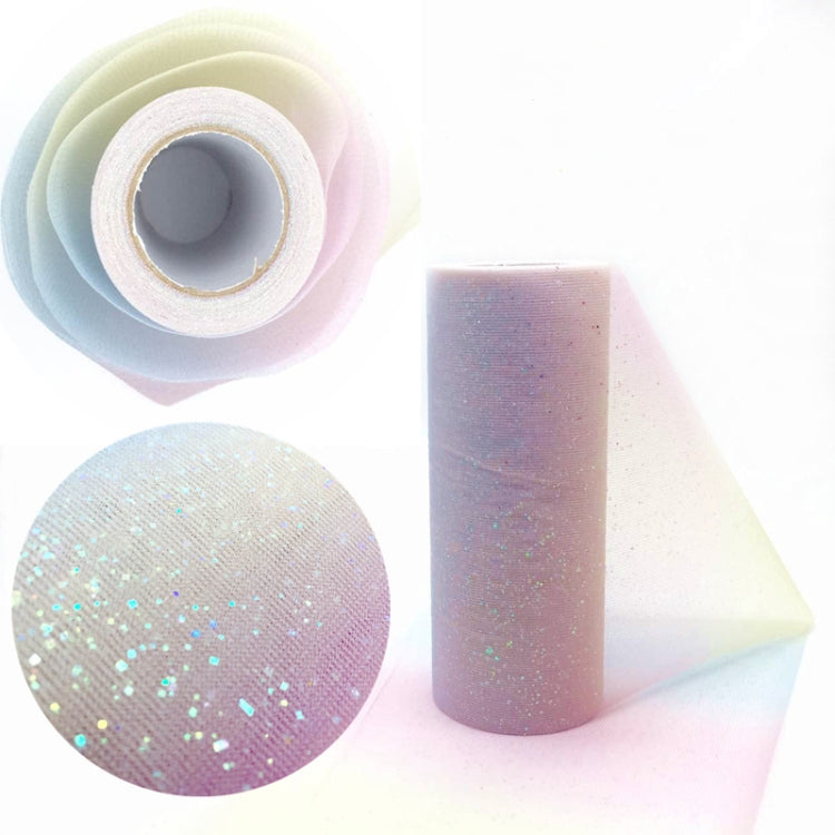 Glitter Rainbow Net Yarn Roll for Photo Background / Desktop Decoration / Skirt, Length: 9m, Width: 15cm