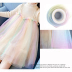 Glitter Rainbow Net Yarn Roll for Photo Background / Desktop Decoration / Skirt, Length: 9m, Width: 15cm
