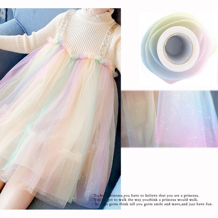 Glitter Rainbow Net Yarn Roll for Photo Background / Desktop Decoration / Skirt, Length: 9m, Width: 15cm