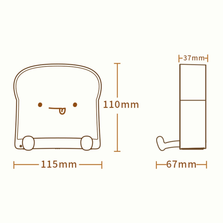 F-L-01 Toast Bread Night Light With Mobile Phone Holder Children Bedroom Timing Sleep Light — Gluttonous