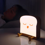 F-L-01 Toast Bread Night Light With Mobile Phone Holder Children Bedroom Timing Sleep Light — Snooze