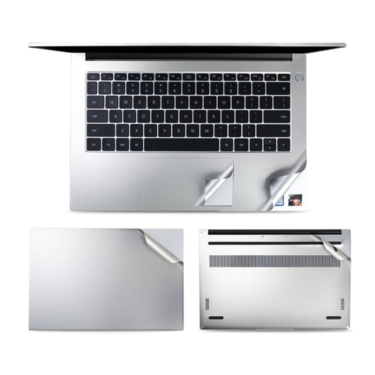 4 In 1 0.2mm Metal Texture Upper Cover Film + Bottom Cover Film + Full-Support Film + Touchpad Film Laptop Body Protective Film Sticker Set