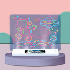 3D Fluorescent Drawing Board Magic Luminous Three-Dimensional Writing Board Graffiti Board Lighting Puzzle Children Drawing Board, Style: — Large Drawing Board (Dinosaur Version)