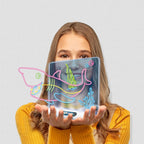 3D Fluorescent Drawing Board Magic Luminous Three-Dimensional Writing Board Graffiti Board Lighting Puzzle Children Drawing Board, Style: — Drawing Screen (Ocean Version)