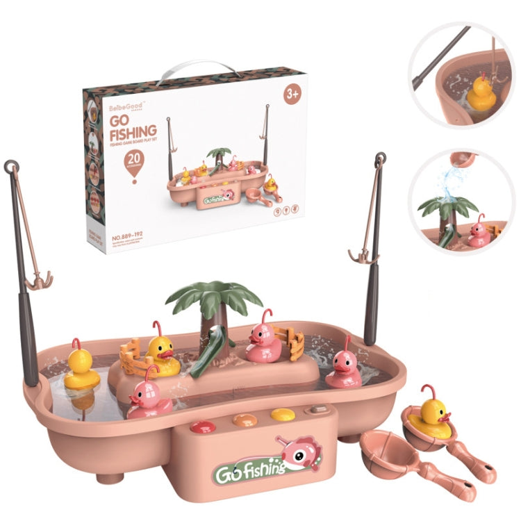Play House Children Educational Electric Cycle Rotating Fishing Station Summer Water Game Toy Set — Green 6 Ducks