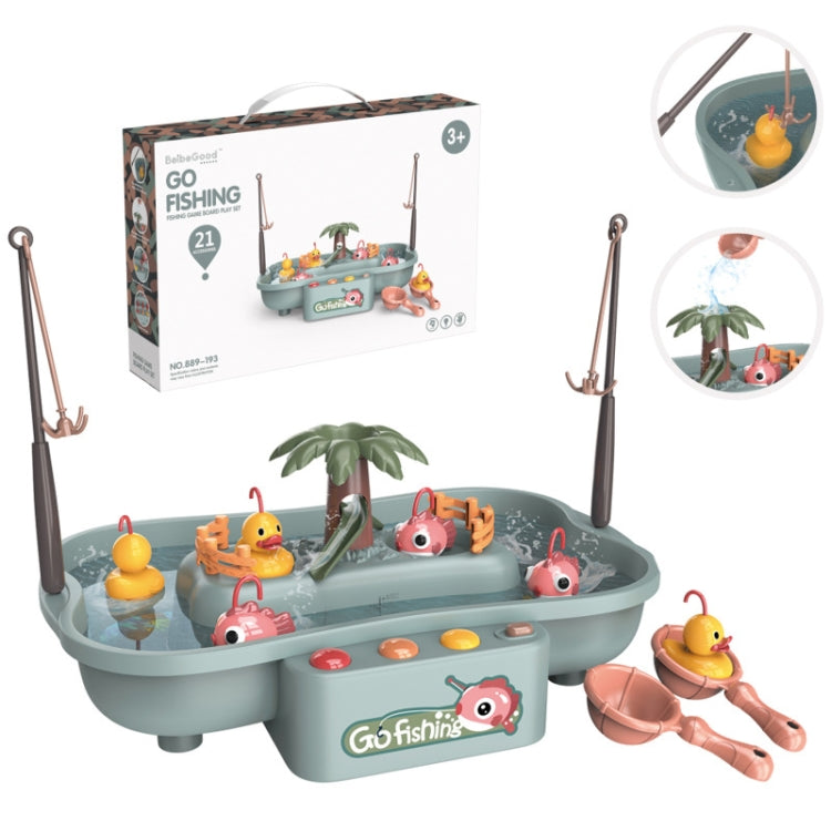 Play House Children Educational Electric Cycle Rotating Fishing Station Summer Water Game Toy Set — Pink 6 Ducks