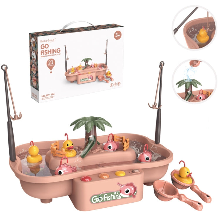 Play House Children Educational Electric Cycle Rotating Fishing Station Summer Water Game Toy Set — Green 3 Fish 3 Ducks