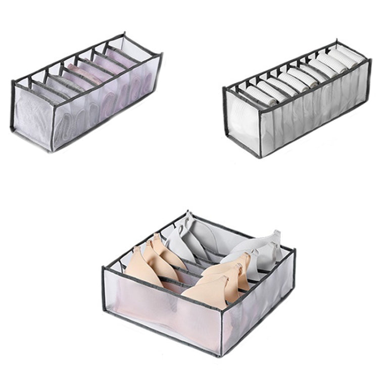 3 in 1 Underwear Drawer Storage Box Household Socks Folding Storage Box — Gray