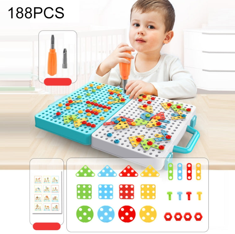 Children Screw-Tightening Electric Drill Toy Manual Assembly Toolbox, Style: